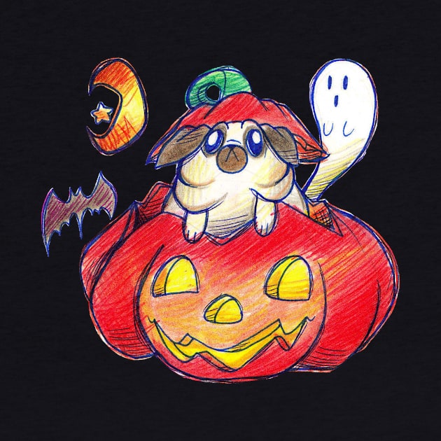 Halloween Pug by saradaboru